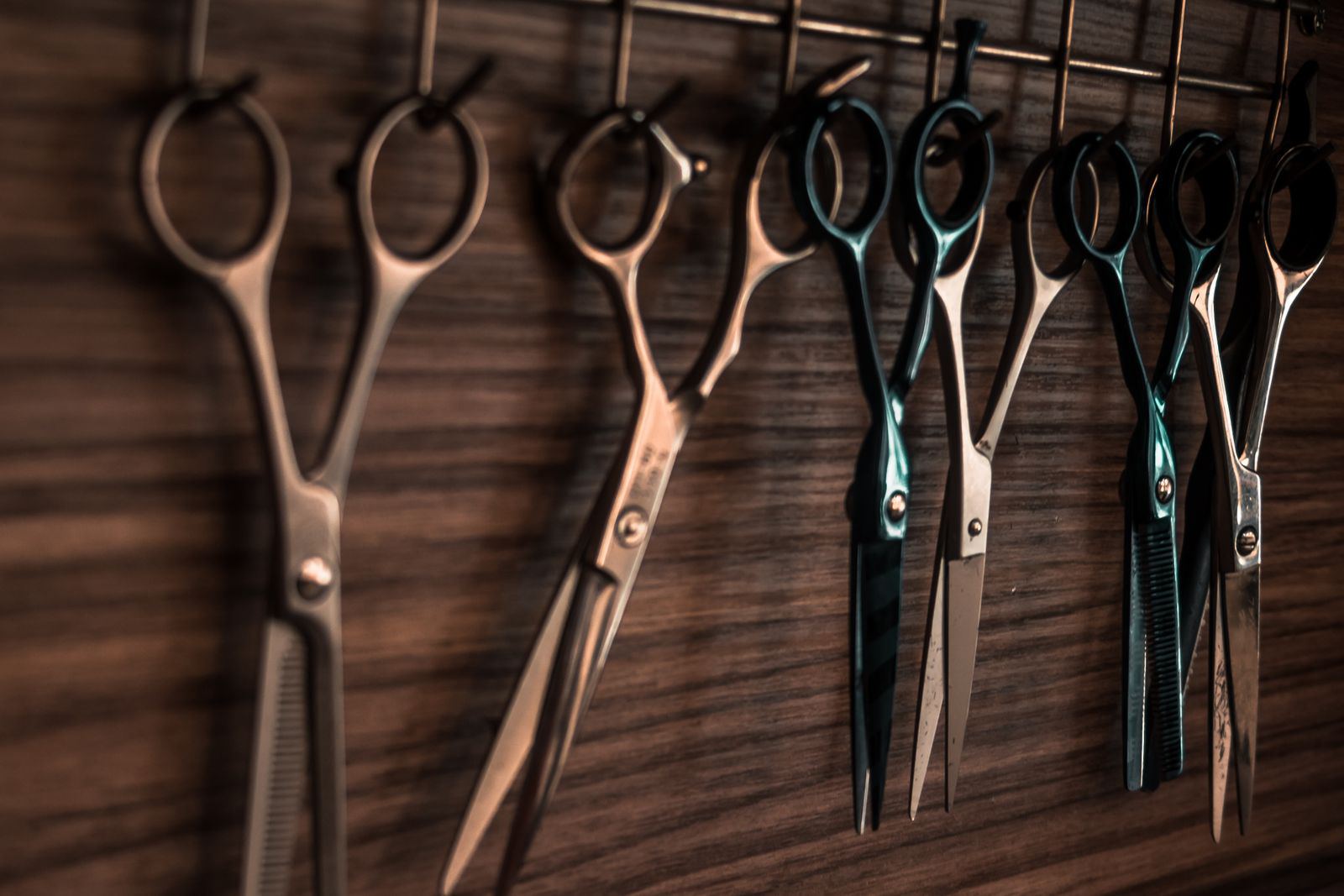Shears hanging on the shop wall